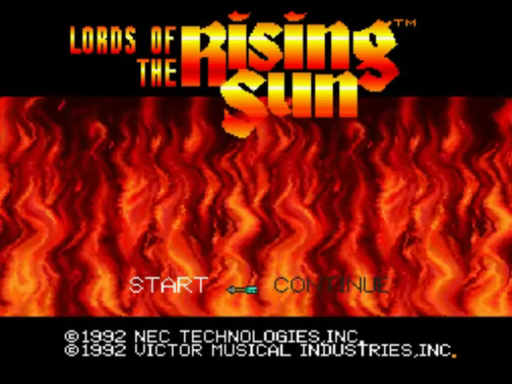 Lords of the Rising Sun title screen for TurboGrafx CD